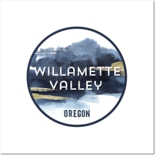 Willamette Valley, Oregon Watercolor Design Posters and Art